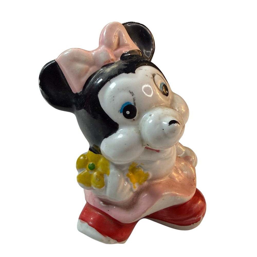 Vintage 1940s Disney Minnie Mouse‎ Ceramic Coin Bank Japan Made Disney Collector